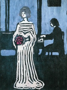 De zangeres, houtsnede in kleur, Wassily Kandinsky, 1909
